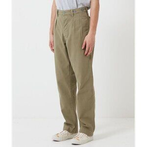 Nigel Cabourn Lybro pleated chinos , Army green, Size 28 L75